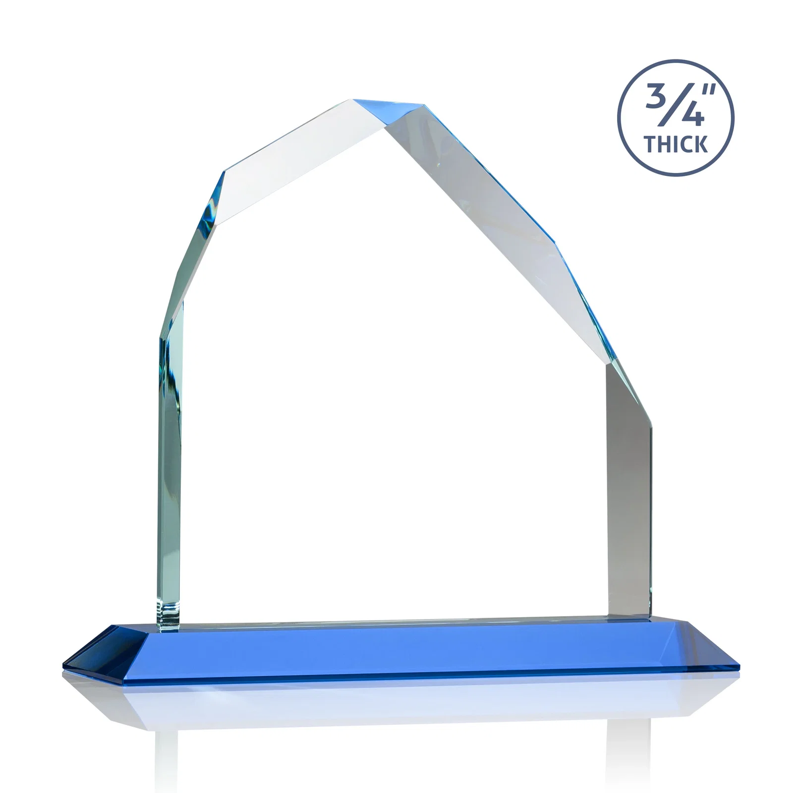 Custom Starfire Crystal Peak Award with Divergent Bevel Edges, awards, with your logo for graduation ceremonies