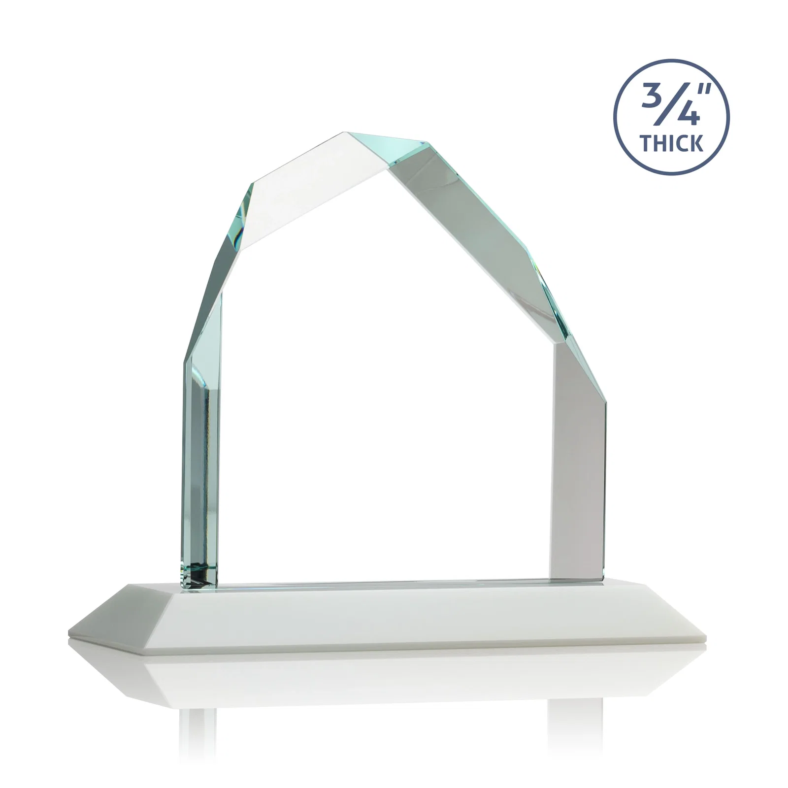 Custom Starfire Crystal Peak Award with Divergent Bevel Edges, awards, with your logo for volunteer appreciation