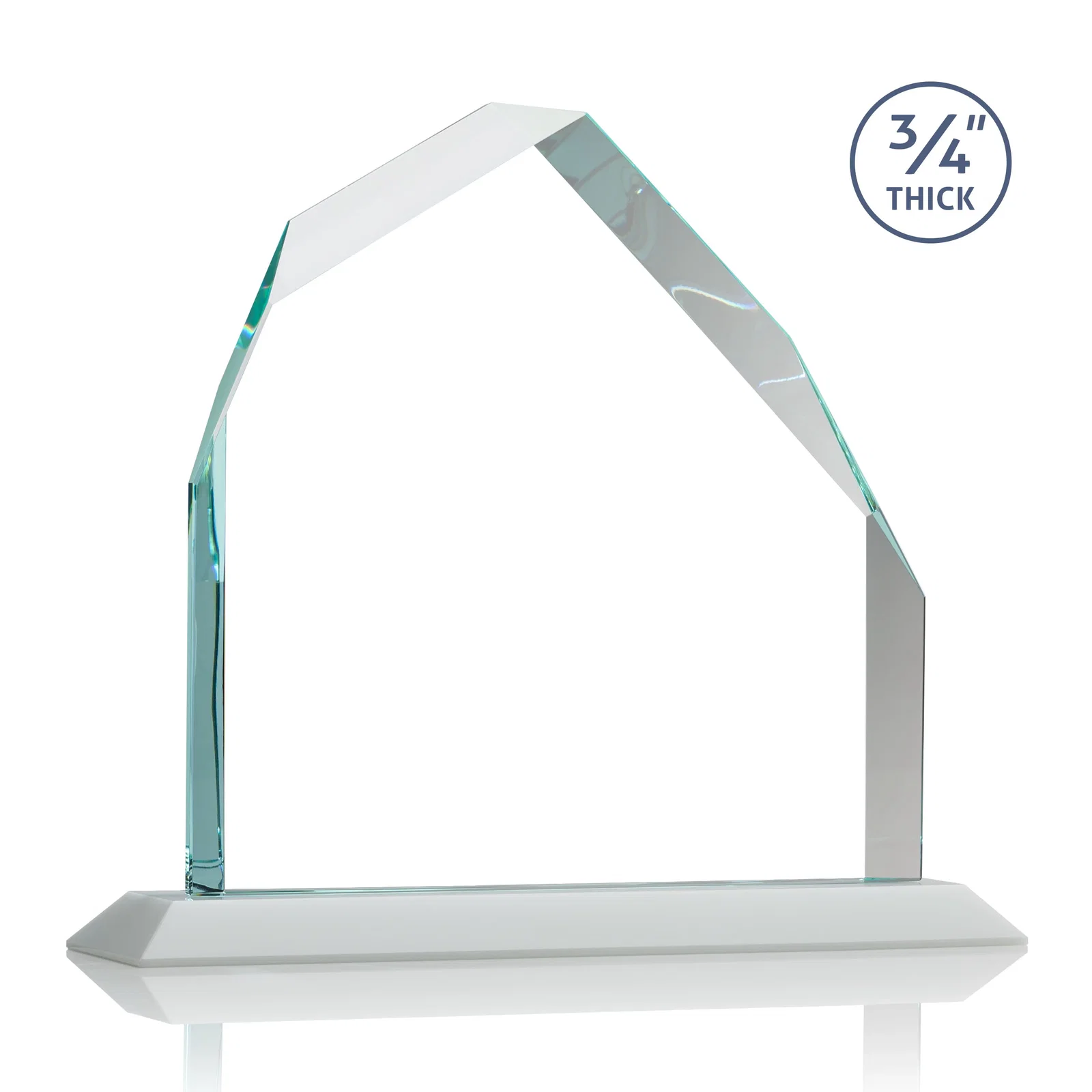 Custom Starfire Crystal Peak Award with Divergent Bevel Edges, awards, with your logo for company anniversary events