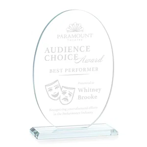 Starfire Crystal Half-Inch-Thick Oval Award