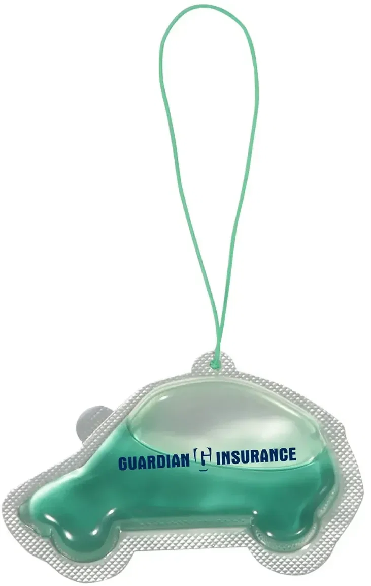Branded Auto Fresh air freshener hanging from a rearview mirror in a vehicle