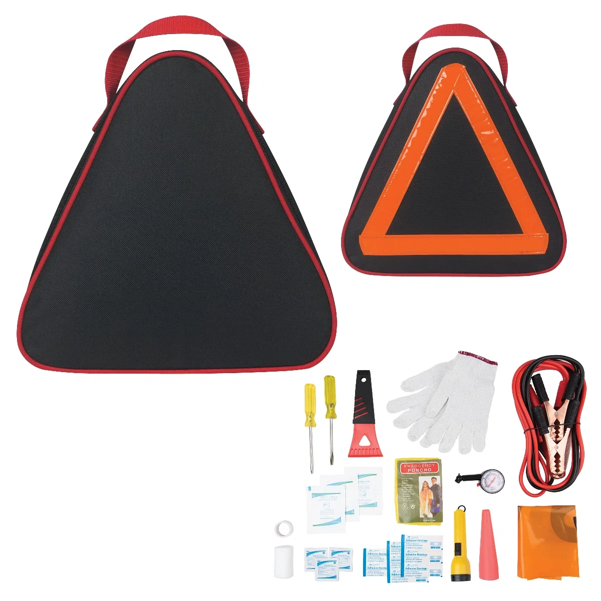 Case opened to display the emergency contents