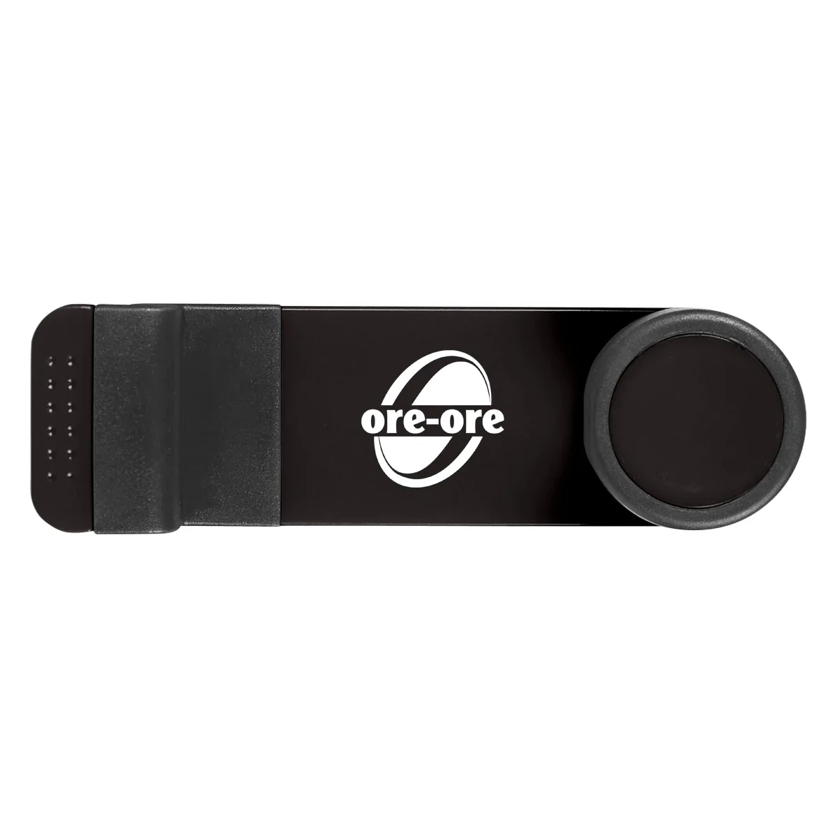 Red accent holder photographed from the front