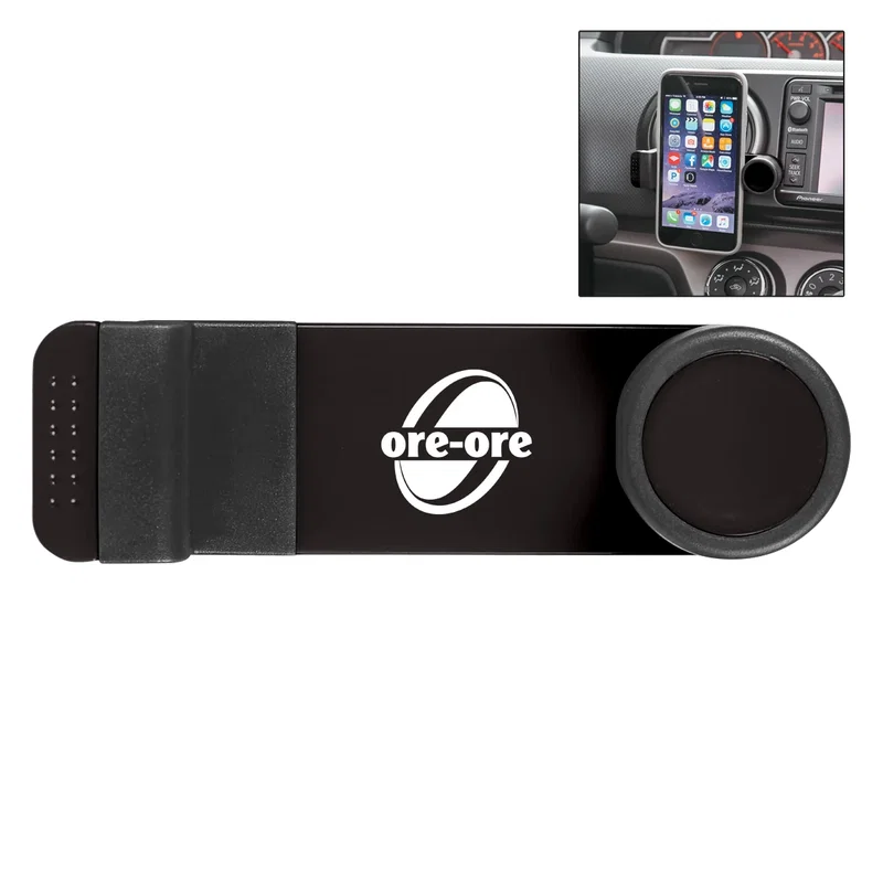 Grip arms closed around a device edge