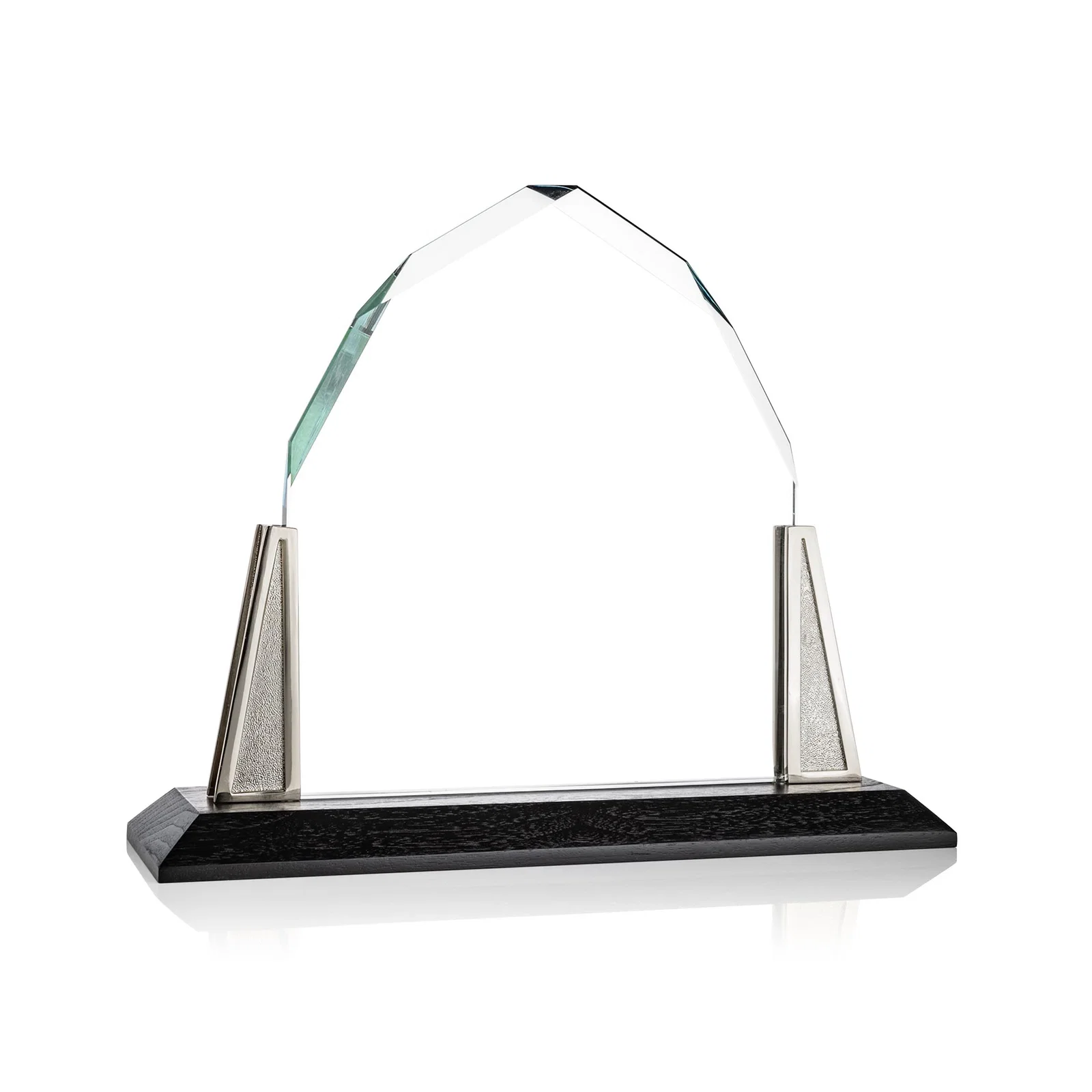 Promotional Peaked Starfire Crystal Award with Pewter Angle Posts, metal awards for service anniversary gifts