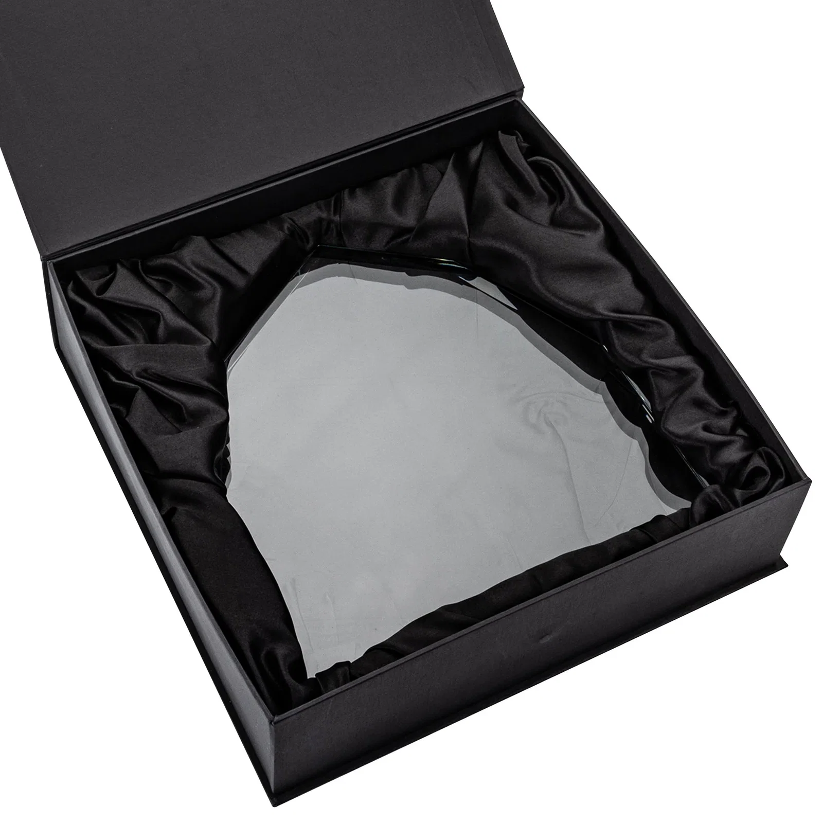 Custom Peaked Starfire Crystal Award with Pewter Angle Posts, metal awards for retirement presentations