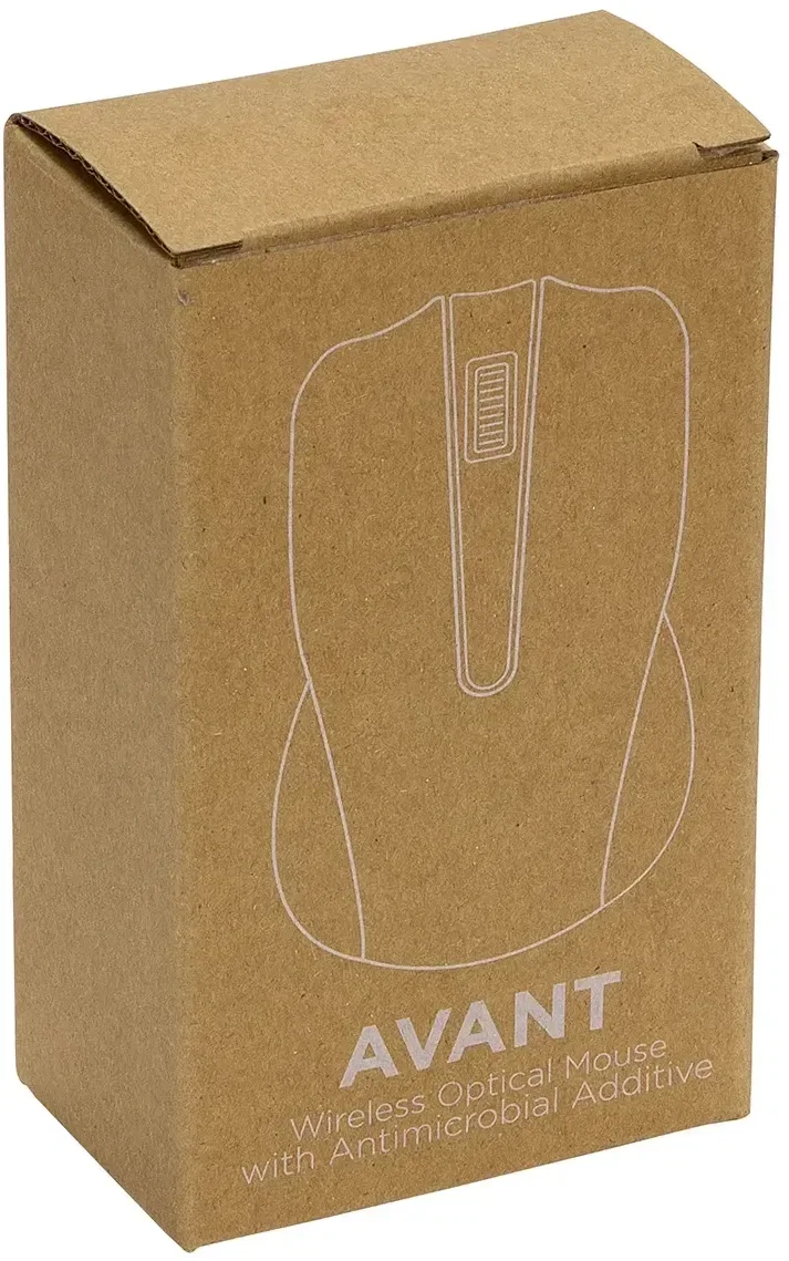Branded Avant wireless mouse side profile, promotional antimicrobial optical mouse