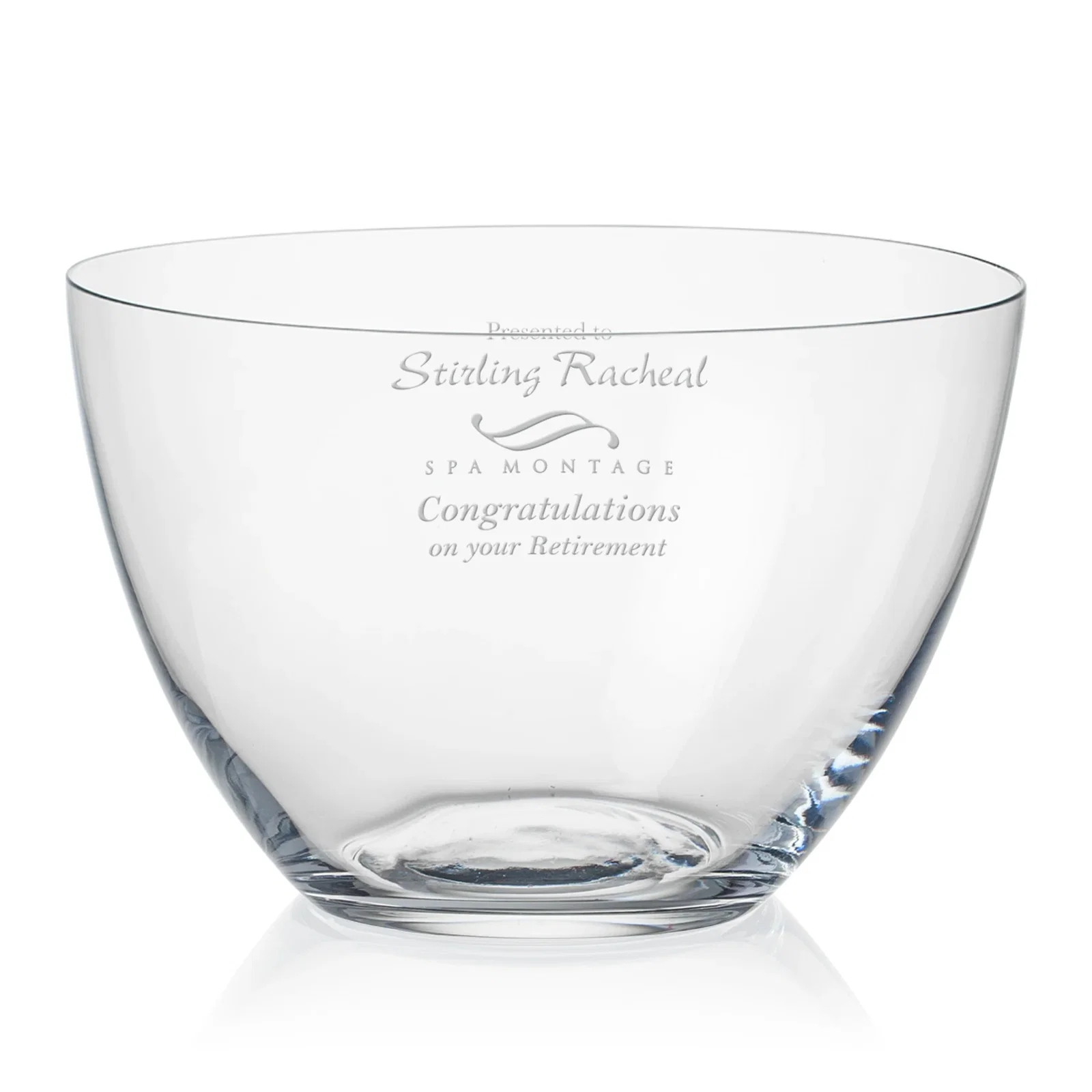 Custom Lead Free Crystalline Bowl with Outward-Rounded Walls for service anniversary gifts