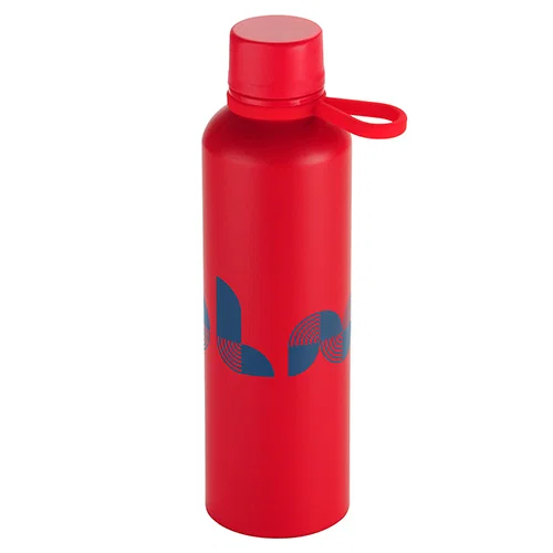 Branded Avento 25 oz recycled aluminum bottle with carry loop, custom promotional water bottle