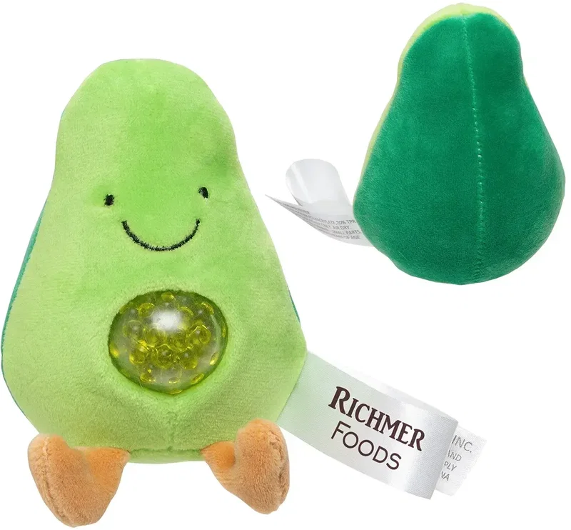 Stress Busters plush squeeze toy with custom logo, soft branded gel-bead sensory ball, style 3