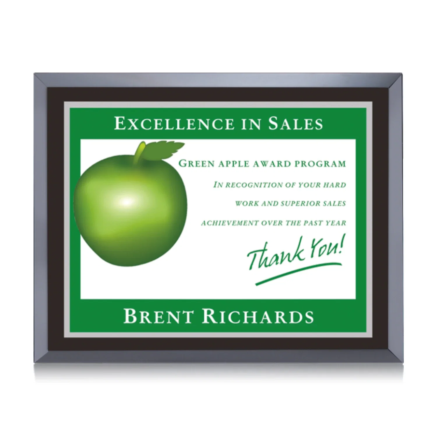 Custom Sublimated Insert Black Glass Wall Plaque for retirement presentations