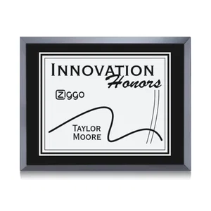 Silver Plate Black Glass Wall Plaque