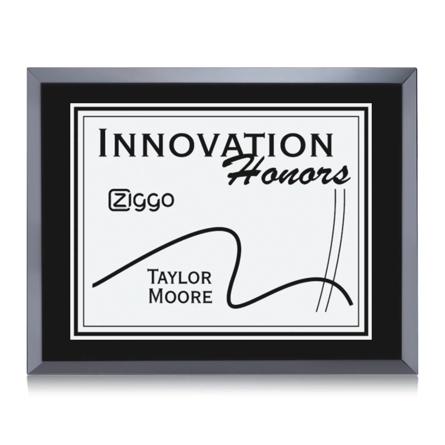 Custom Silver Plate Black Glass Wall Plaque for donor appreciation