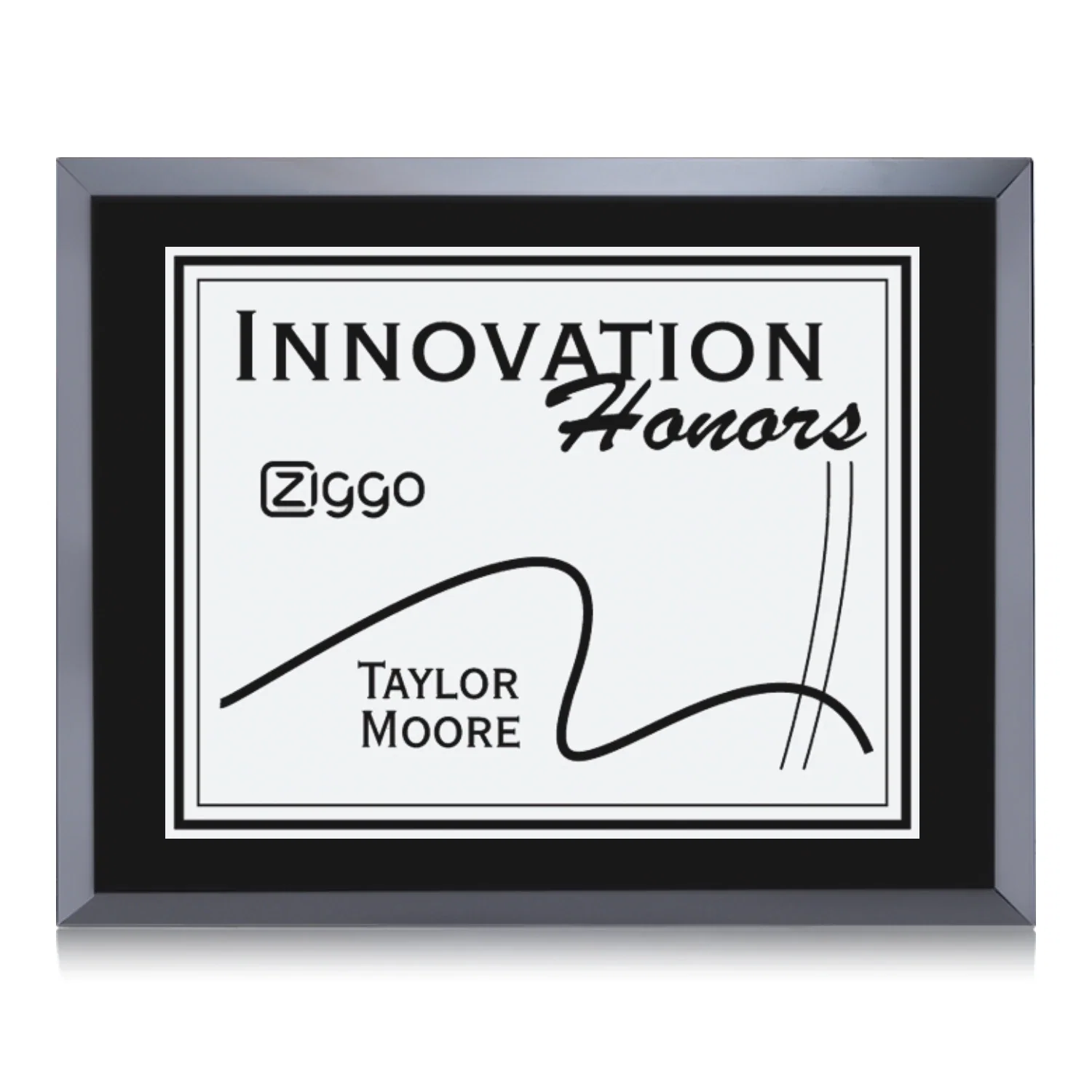 Custom Silver Plate Black Glass Wall Plaque for graduation ceremonies