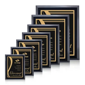 Black Glass Wall Plaque With Gold-Tone Contrast Plate