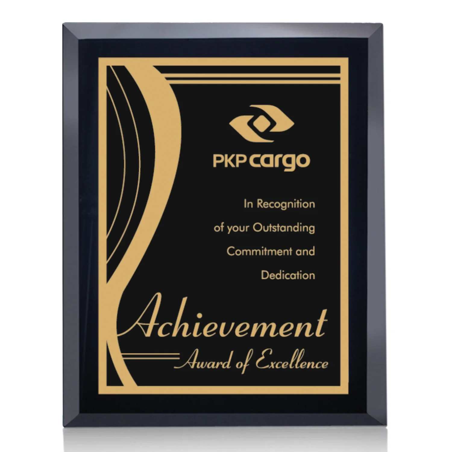 Custom Black Glass Wall Plaque With Gold-Tone Contrast Plate for graduation ceremonies