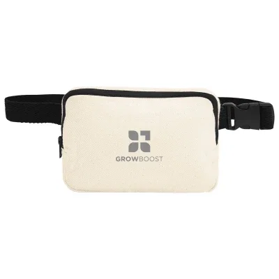Recycled cotton canvas belt bag with adjustable webbing strap