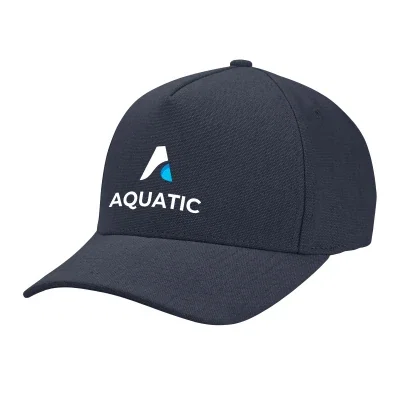 Recycled cotton cap with a leatherette backstrap