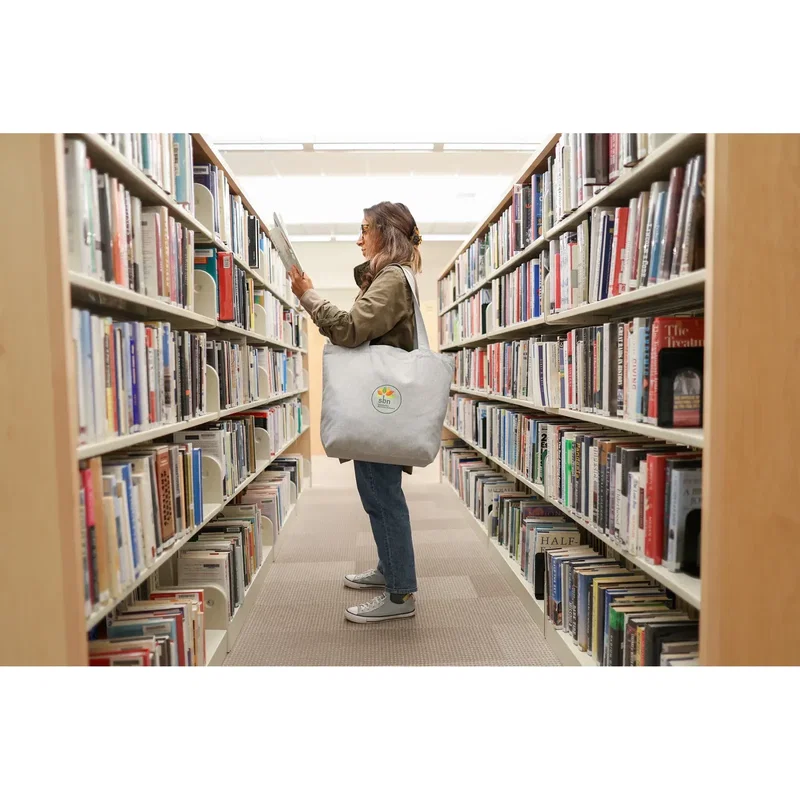 AWARE™ Recycled Cotton Shopper Tote Bag with Interior Zip Pocket — view 11