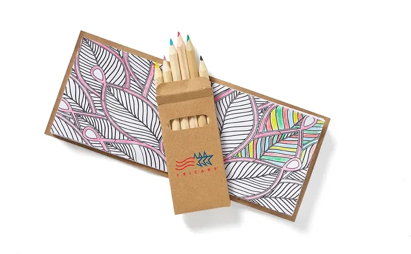 Awareness Ribbon Adult Coloring Book & Pencil Set — view 5