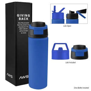 AWS 24 Oz. Pop Sip Recycled Stainless Steel Bottle Kit
