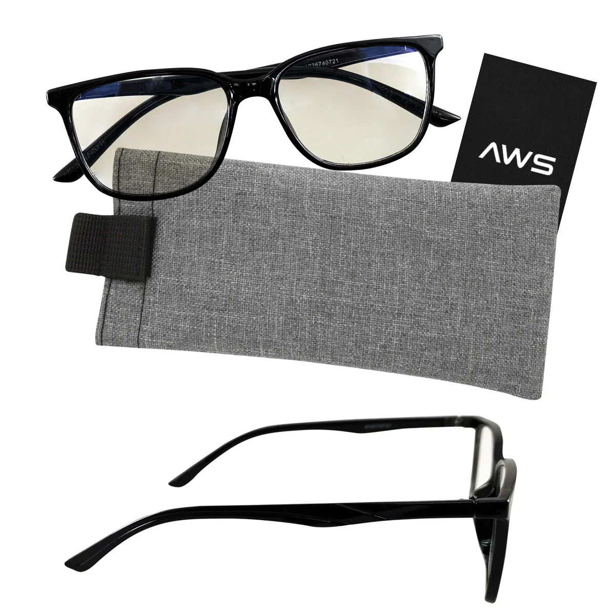 Pouch opened with the eyewear sliding out