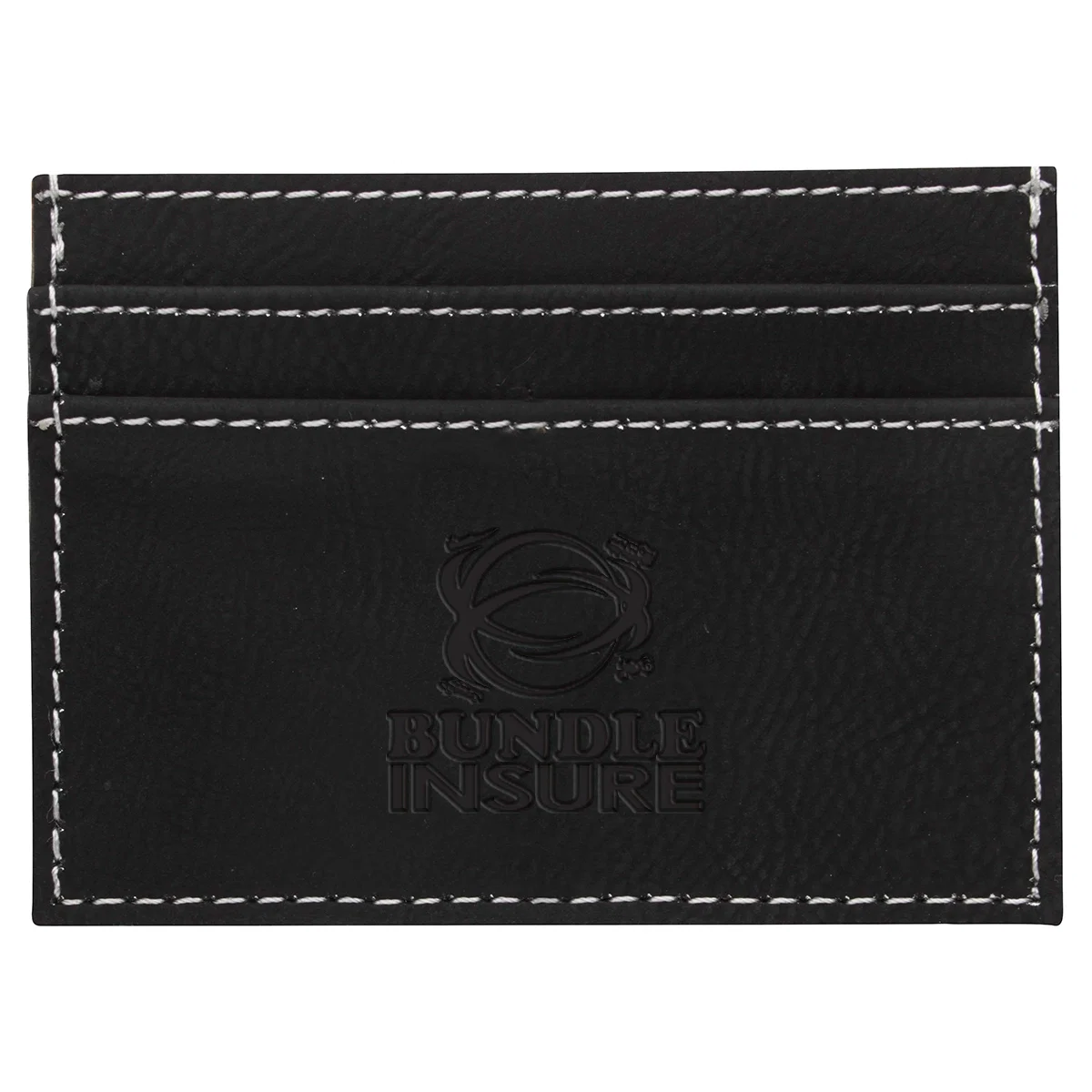 RFID card wallet shown with its tracker, four inches wide