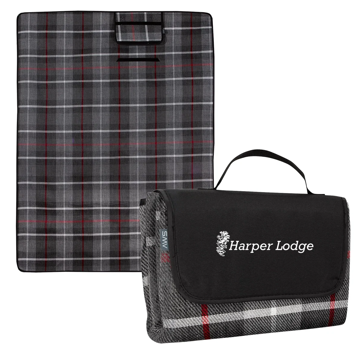 Blanket rolled into a compact bundle for transport