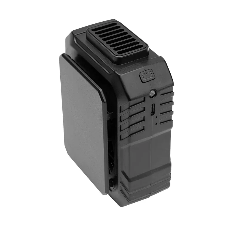 Rear side showing the swiveling clip