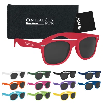 Front view of the molded frame and tinted lenses