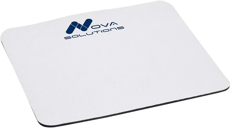Promotional Axion rubber base mouse pad, close-up of logo print surface