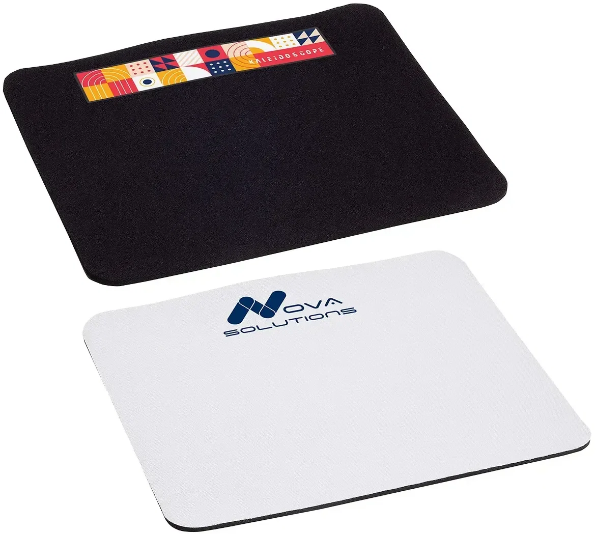 Custom Axion non-skid rubber base mouse pad with branded logo, top view