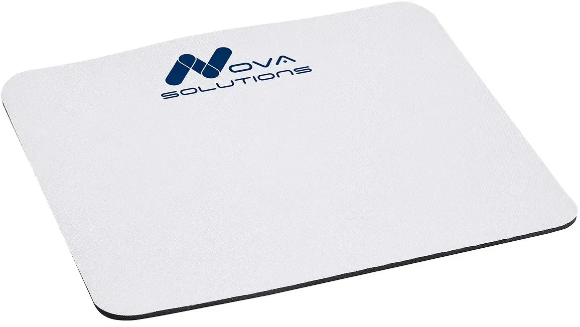 Promotional Axion rubber base mouse pad, close-up of logo print surface