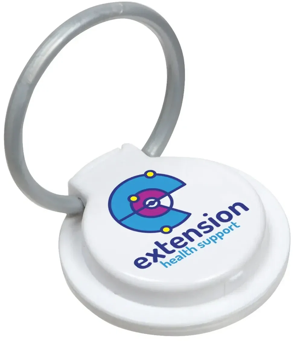 Branded Axis 360 phone ring gripping a phone securely on back