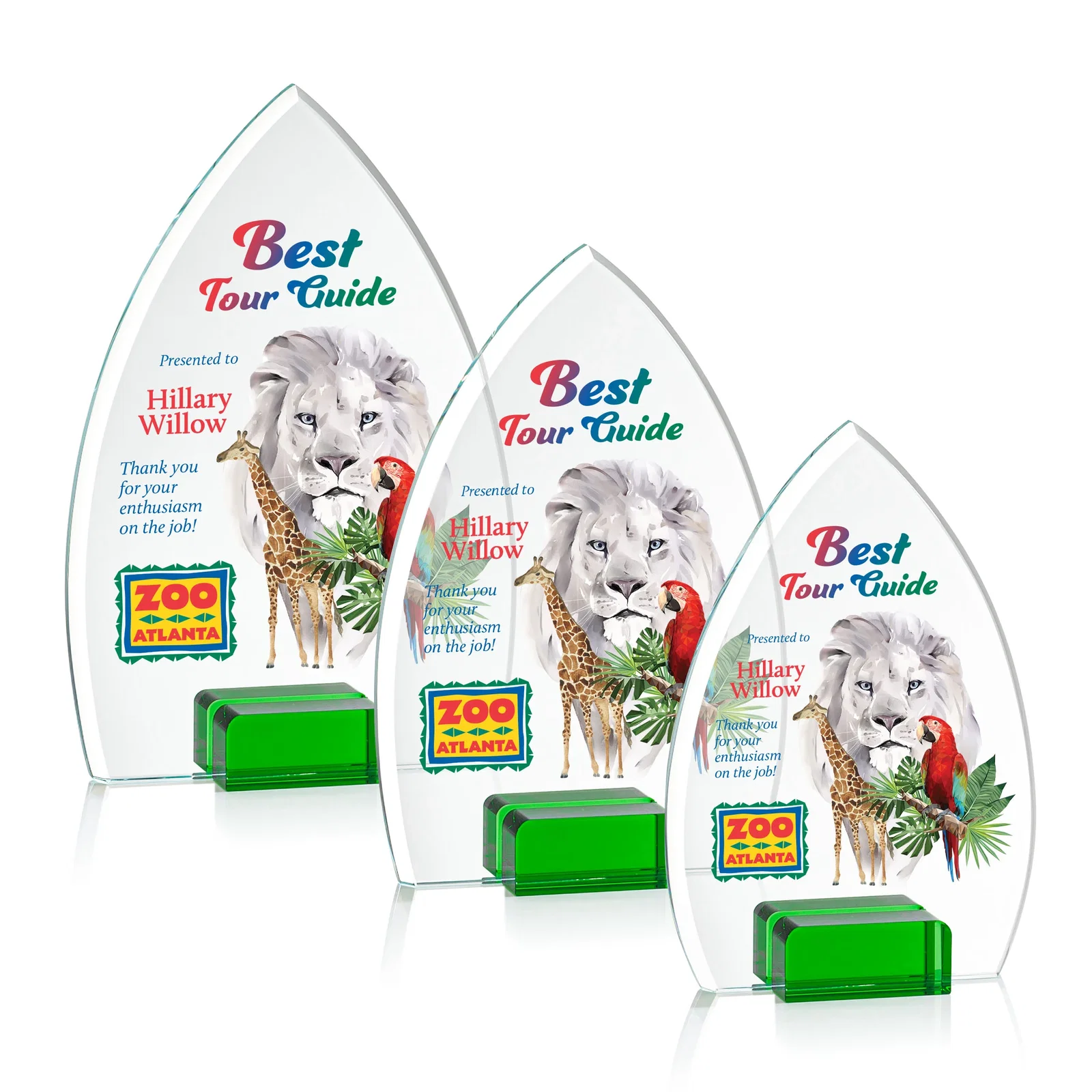 Promotional Starfire Crystal Award With Curved Peak Between Color Blocks, awards for employee recognition