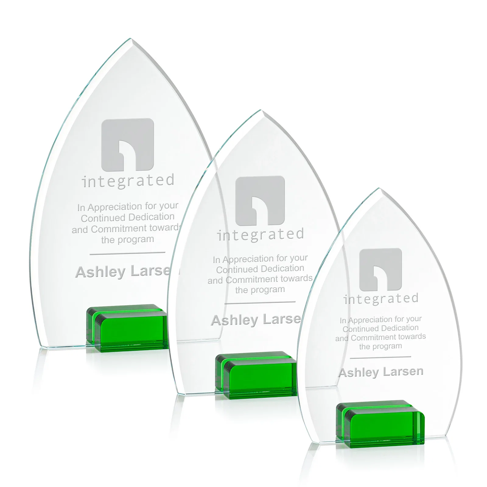 Custom Starfire Crystal Award With Curved Peak Between Color Blocks, awards for safety achievement programs