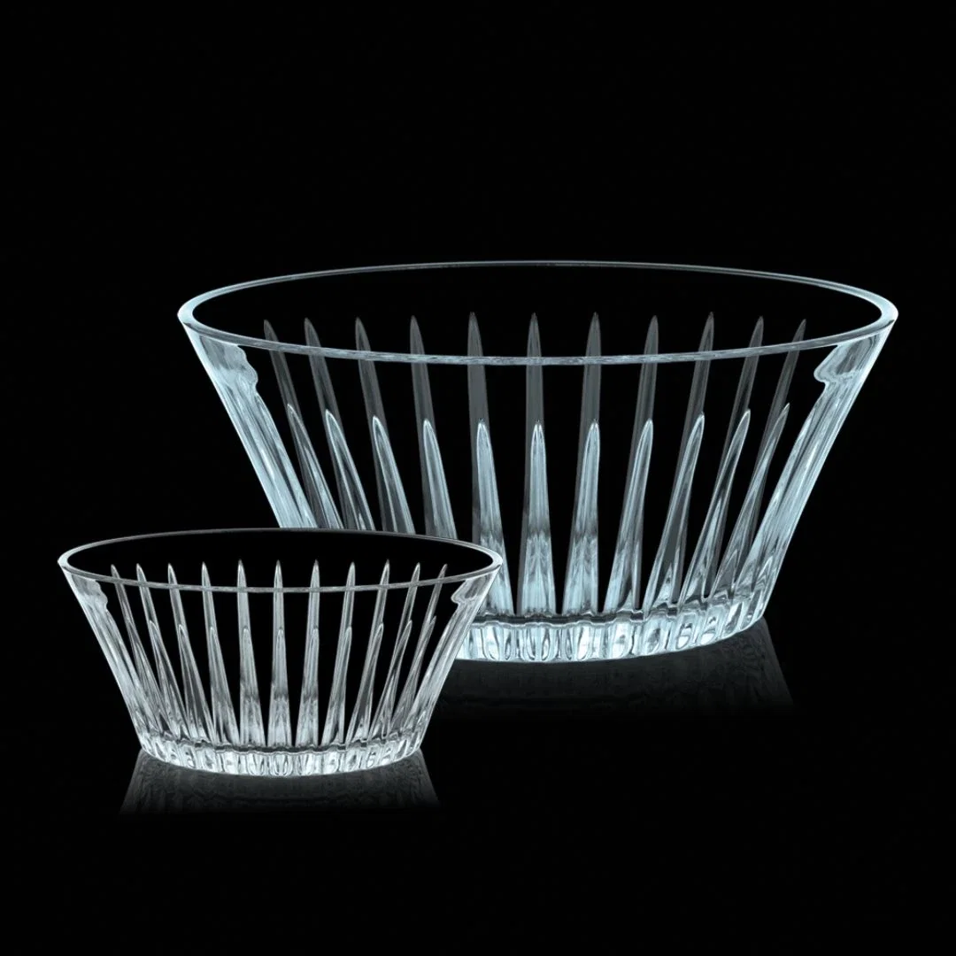Custom Lead Free Crystalline Bowl with Smooth Unfaceted Sides for employee recognition