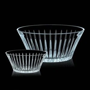 Lead Free Crystalline Bowl with Smooth Unfaceted Sides