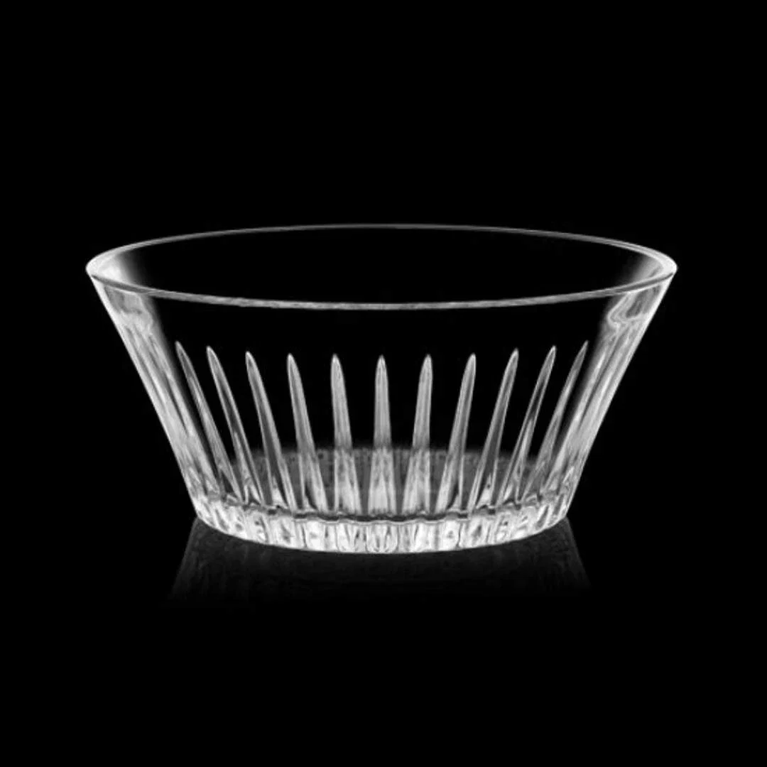 Custom Lead Free Crystalline Bowl with Smooth Unfaceted Sides for corporate award ceremonies