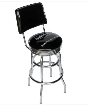 Back Double Chrome Ring Bar Stool  — view 2