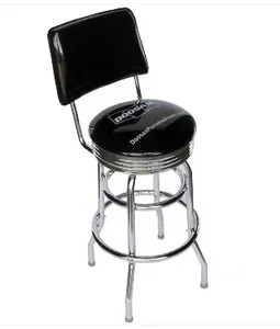 Back Double Chrome Ring Bar Stool