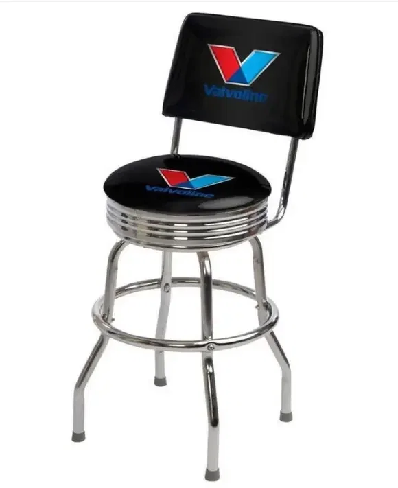 Back Double Chrome Ring Bar Stool