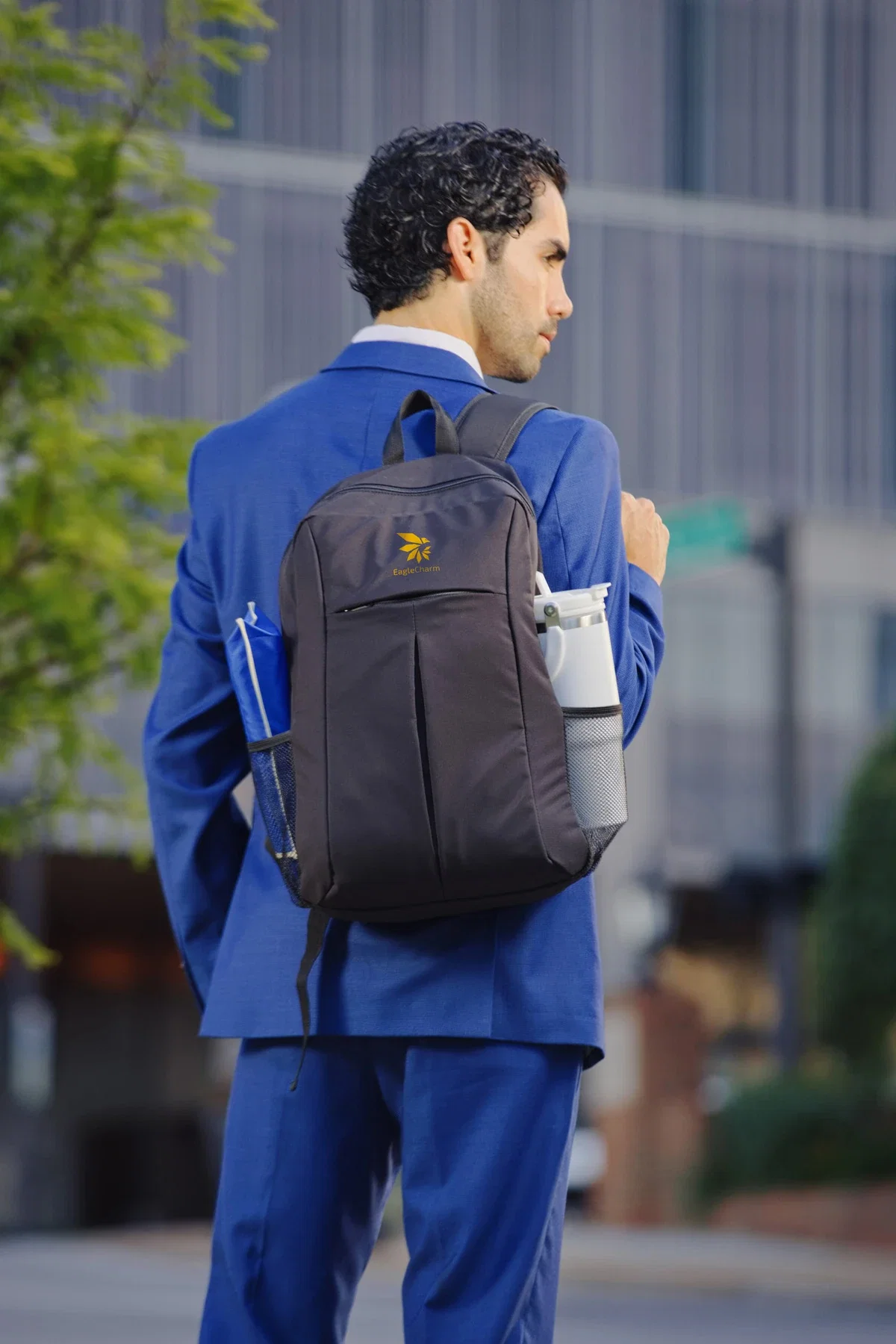 Close-up of the custom Backstreet Backpack's logo imprint area