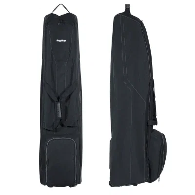 Black and gray travel cover standing over fifty inches tall