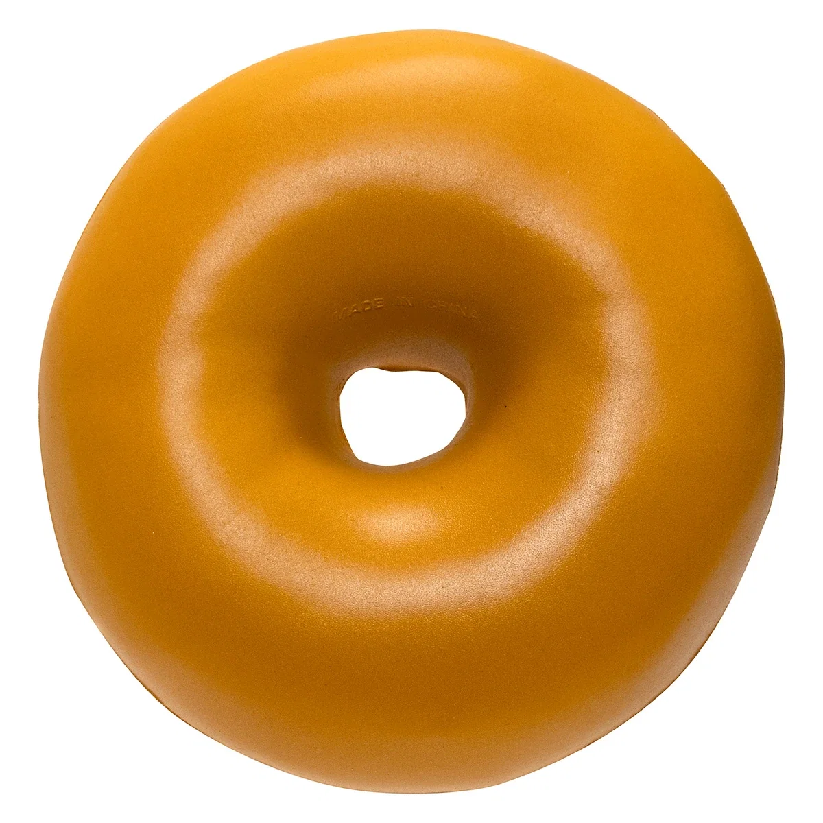 Close-up of the custom Bagel stress reliever's logo imprint area