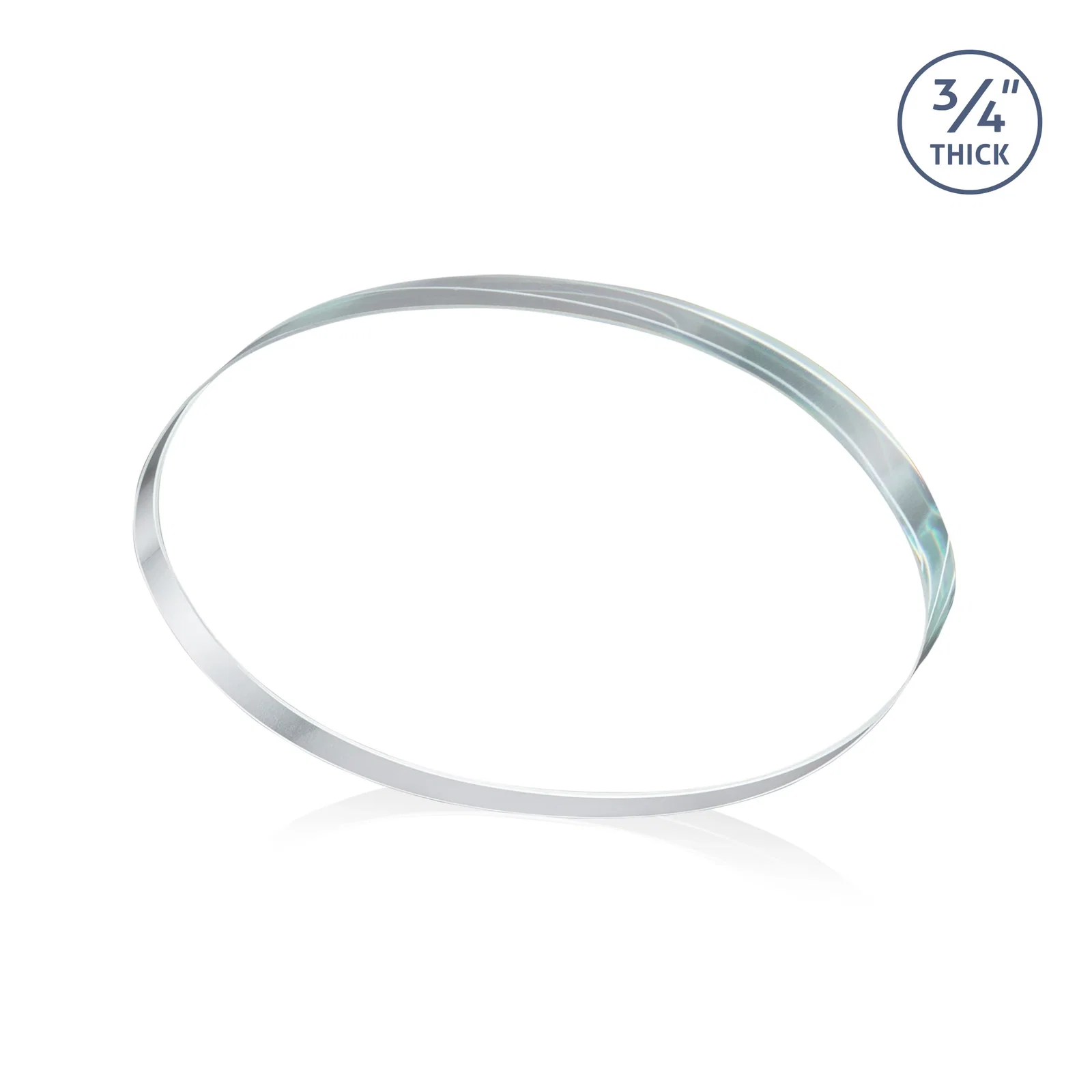 Custom printed Starfire Crystal Oval Award in Five Colors, 0.75in Thick, desk awards for retirement presentations