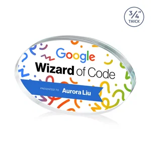Starfire Crystal Oval Award in Five Colors, 0.75in Thick