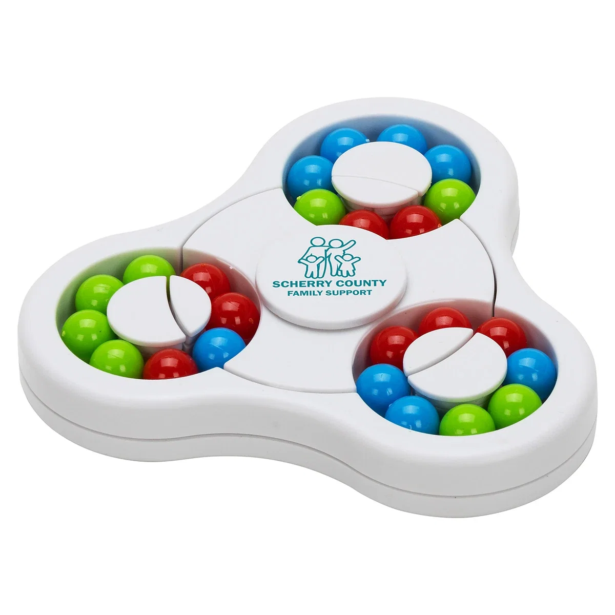 Close-up of the Ball 'N Maze fidget spinner's maze and ball detail