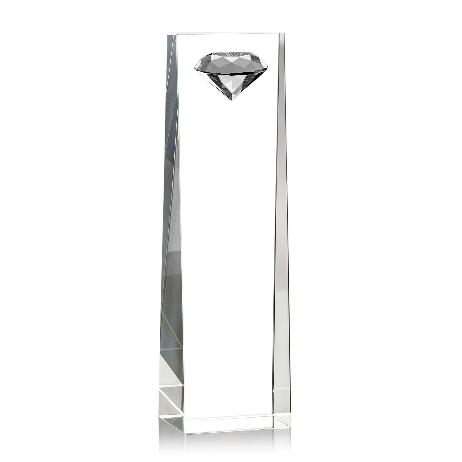 Promotional Optical Crystal Tower Award with Faceted Gemstone Top for sales achievement awards