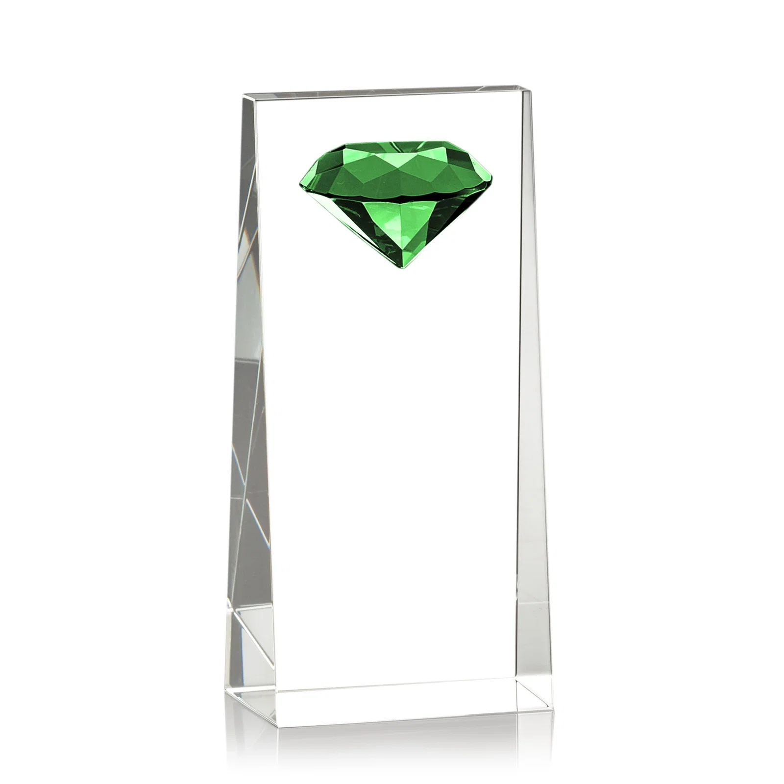 Promotional Optical Crystal Tower Award with Faceted Gemstone Top for volunteer appreciation
